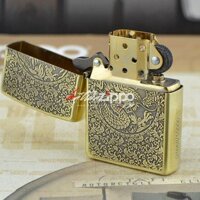 Bật lửa zippo đồng khắc rồng phượng - Mã SP: ZPC0250