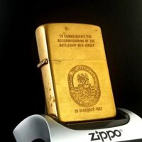 Bật Lửa Zippo Đồng Khối Chu Niên 1932 - 1984 Chủ Đề Tầu Chiến2 Mặt BB62 Cực Hiếm Gặp Sản Xuất Năm 1984 ZQH137