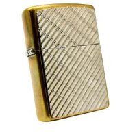 Bật Lửa Zippo Đồng Khối Emblem Bạch Kim Vân Chéo Năm 1997 Đời XIII La Mã ZL364