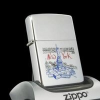 Bật Lửa Zippo Đồng Khối Mạ Chrome Bóng Chủ Đề Liberty Cực Hiếm Gặp Đời XIII La Mã Sản Xuất Năm 1997 ZL525