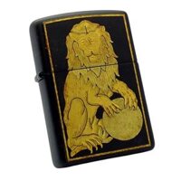 Bật Lửa Zippo Đồng Khối Phủ Sơn Emblem Dát Vàng Chính Hãng Đời XII La Mã Năm 1996 ZL457