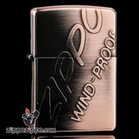 Bật lửa Zippo khắc chữ Zippo wind - proof - Genuine zippo lighter genuine copper zippo italic relief logo