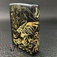 Bật lửa Zippo khắc Hổ sơn đen vàng - Authentic zippo lighters Japanese version Tiger tiger