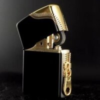 Bật lửa Zippo khóa kiểu Vàng - Xuất Nhật - Counter genuine zippo lighter black dumb paint gold