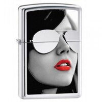 Bật lửa Zippo Mỹ cô gái đeo kính