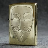 Bật lửa Zippo Mỹ Khắc ăn mòn chủ đề Mặt Nạ HacKer, Bản giới hạn, Hàng chính hãng