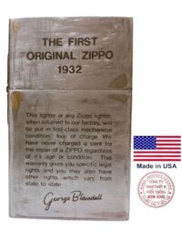 Bật lửa Zippo Mỹ Lacke Bạc Rep.lica 1932 Khắc ăn mòn Full nắp The First Original, sản xuất 1990, Hàng Mỹ