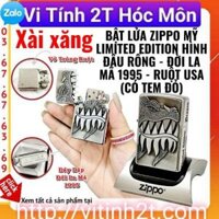 BẬT LỬA ZIPPO MỸ LIMITED EDITION HÌNH ĐẦU RỒNG - ĐỜI LA MÃ 1995 - RUỘT USA (CÓ TEM ĐỎ)