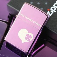 Bật lửa Zippo phiên bản Zibing trái tim Lucky Clover -