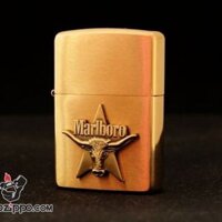 Bật lửa Zippo phiên bản Marlboro Bull Bull Giới Hạn - Original genuine ZIPPO lighter pure copper version of Marlboro Ngau Tau DIY Bulls limited edition version