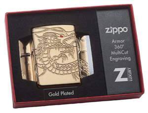 Bật lửa Zippo Red Eyed Dragon 360 Degree Engraving Gold Plate