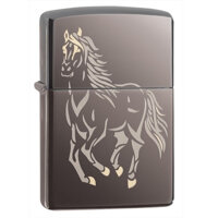 Bật Lửa Zippo Running Horse Black Ice 28645