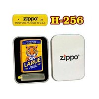 Bật lửa Zippo sơn tĩnh điện 2 mặt hình logo bia Larue – hộp thiếc kèm xăng