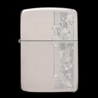 Bật Lửa Zippo Sterling Silver Bạc Đúc Nguyên Khối Replica 1941 Herringbone Filigree Design Hoa Văn ZB90