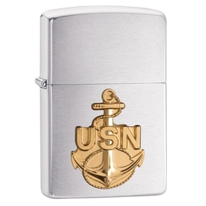 Bật lửa Zippo US Navy Anchor Emblem Brushed Chrome