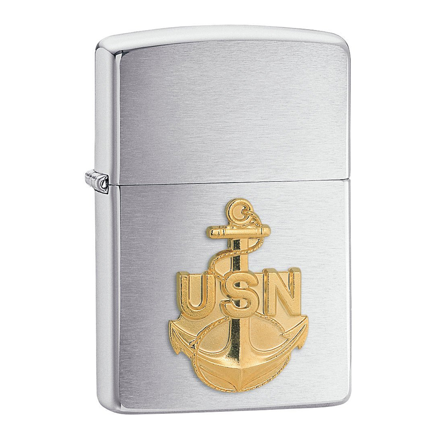 Bật lửa Zippo US Navy Anchor Emblem Brushed Chrome