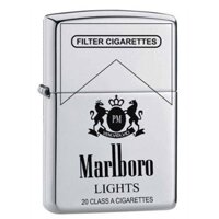 Bật lửa Zippo USA trắng bóng chủ đề Marlboro