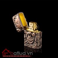 Bật lửa Zorro đúc nguyên khối đồng hình đầu lâu -