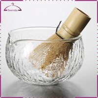 Bát Matcha thủy tinh kết cấu có vòi rót Nhật Bản Lễ Matcha Bát 500ml Salad thủy tinh Cháo Cốc Cốc