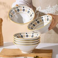 Bát mì bohemian phong cách Nhật Bản cho gia đình7Bát súp đặc biệt mì Douli inch, bát mì ốc bằng g00