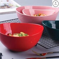 Bát mì Ramen/Bát đựng hoa quả/ tô salad gốm 3 màu hồng, đỏ, xanh