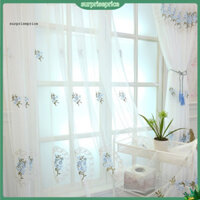 Bất ngờ| Rèm cửa sổ thoáng khí cho phòng ngủ Rèm bán Sheer thêu hoa khâu mịn