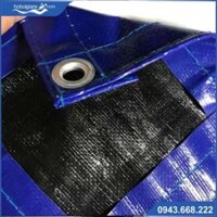 Bạt nhựa PE xanh đen và trắng xám Hàn Quốc-Siêu bền,dày,may viền đóng khoen sẵn-che nắng, che mưa, che vật tư KT6x6m