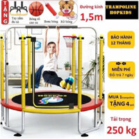Bạt Nhún Lò Xo Trampoline Hopkids - Nhà Nhún Nhảy Cho Bé, Xà Đơn Tăng Chiều Cao, Tải Trọng 250kg