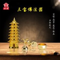 Bát phật sư tử tốt lành sambo phật thích ca phật a di đà y sư phật bát chùa hoa sen bình thảo a