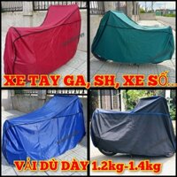 Bạt Phủ - Áo Trùm Xe Máy Cao Cấp Vải Dù Dày 2 Mặt Che Nắng, Mưa Giữ Xe Luôn Như Mới