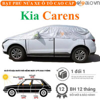 Bạt phủ nửa nóc xe ô tô Kia Carens vải dù 3 lớp cao cấp - màu bạc