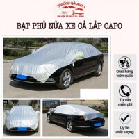 Bạt phủ nửa xe, Bạt trùm nửa xe ô tô tráng bạc cao cấp chống nóng, chống xước, có phản quang cho các dòng xe