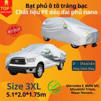 Bạt Phủ Ô Tô Tráng Nhôm Phủ Nano Chống Nắng, Bạt Trùm Xe Hơi Cách Nhiệt Cao Cấp, Hàng Chính Hãng - 3XL