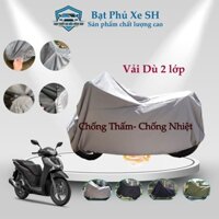 Bạt phủ xe máy SH may vải dù hai lớp cao cấp chuẩn kích thước, bọc xe máy che mưa, che nắng và chống trộm