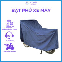 Bạt Phủ Xe Máy Vải Dù Màu Xanh Đen, Bạt Trùm Xe Máy, Bạt Phủ Trùm Xe (Loại vải chống thấm tốt)