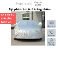 Bạt phủ xe ô tô cao cấp xe 4 chỗ đến 7 chỗ phản quang chống nóng nước gió lật có khóa kéo cánh cửa chắn gió bụi-trùm oto