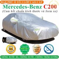 Bạt Phủ Xe Ô Tô MERCEDES-BENZ C200 3 Lớp Ép Nhiệt Tráng Nhôm, Chống Nắng, Chống Mưa, Chống Cháy – HD CAR - 0852952236