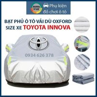Bạt phủ xe ô tô Toyota Innova 3 lớp tráng bạc thông minh, chất liệu vải dù oxford cao cấp, áo chùm bảo vệ xe 4,5,7 chỗ