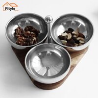 Bát phục vụ 3 ngăn Bát tráng miệng Dễ dàng làm sạch Bát kẹo tam giác chống gỉ Máy chủ ăn nhẹ cho bữa tiệc gia đình Nhà bếp