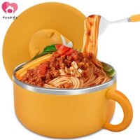 Bát Ramen 1200ml Bát Mì Inox 304 Có Nắp Và Spork Bát Mì Ăn Liền Chịu Nhiệt Có Tay Cầm Bát Mì Ramen Chống Bụi Cho Ký Túc Xá Văn Phòng Nhà SHOPSKC5394