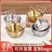 Bát rượu gạo Hàn Quốc có tay cầm 304 inox cắm trại ngoài trời shila thịt nướng nhúng bát nấu Bibimbap nhỏ retro