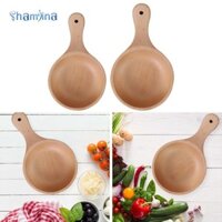 Bát Salad Bằng Gỗ Bát Salad Sáng Tạo Mịn Thủ Công Có Tay Cầm Bát Phục Vụ Bằng Gỗ Cho Trẻ Em Gia Đình
