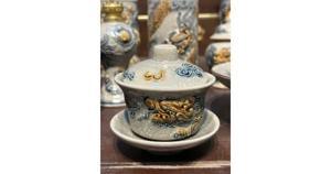 Bát Sâm Hình Rồng Trắng Xanh Decal