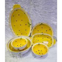 Bát Sứ Bát Ăn Cơm Bộ Bát Đĩa Decor Bộ Chén Dĩa Sứ bộ bát đĩa hình quả dưa vàng cute cực kỳ xinh yêu