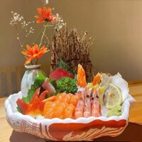Bát sứ đựng sashimi, tô hải sản ướp lạnh, bát đĩa nhật