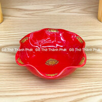 Bát thả hoa màu đỏ, bát sen minh đường tụ thuỷ