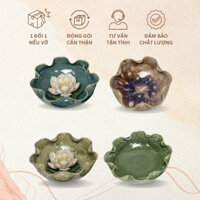 Bát thả hoa sen tắm Phật [ CAO CẤP ] Bát sen thả hoa kèm chân đế gốm sứ Bát Tràng men bóng siêu đẹp