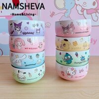 Bát thép không gỉ NAMSHEVA, Bát tròn Hello Kitty Anime Kuromi, Quà tặng gia đình hai lớp bền bỉ Bộ đồ ăn Bát cách nhiệt Trẻ em