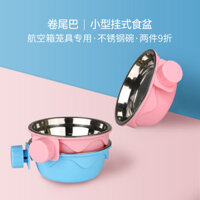 Bát thức ăn cho thú cưng treo bằng thép không gỉ, bát cho chó, lồng máy bay, lồng chó, lồng mèo, bát cố định cho mèo, đĩa cho mèo, đồ dùng cho chó