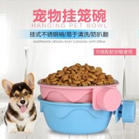 Bát thức ăn cho thú cưng treo bằng thép không gỉ, bát cho chó, lồng máy bay, lồng chó, lồng mèo, bát cố định cho mèo, đĩa cho mèo, đồ dùng cho chó